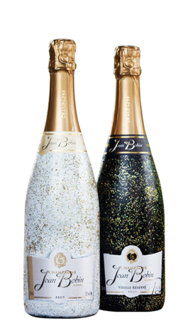 Champagne Jean Bobin cuvée paillettes noire et balnche